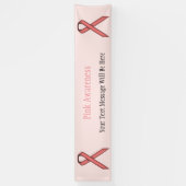 Roze standaardlint spandoek (Verticaal)