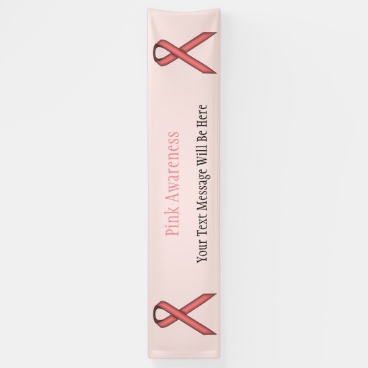 Roze standaardlint spandoek (Verticaal)