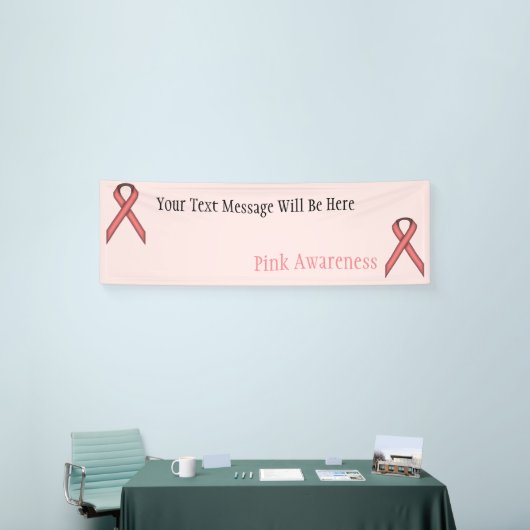 Roze standaardlint spandoek (Beurs)