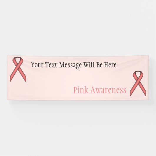 Roze standaardlint spandoek (Horizontaal)