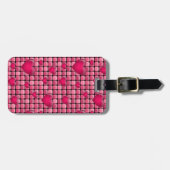 Roze stapel met hart bagagelabel (Voorkant horizontaal)
