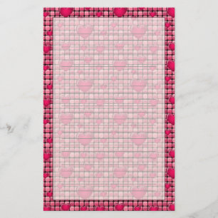 Roze stapel met hart briefpapier
