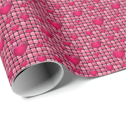Roze stapel met hart cadeaupapier (Rol Hoek)