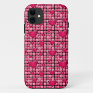 Roze stapel met hart iPhone 11 hoesje