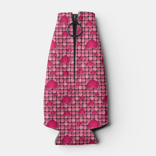 Roze stapel met hart flesjeskoeler (Achterkant)