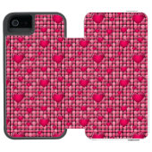Roze stapel met hart incipio iPhone portemonnee hoesje (Agenda Open)