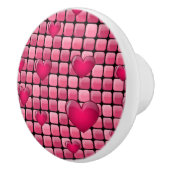 Roze stapel met hart keramische knop (Rechts)