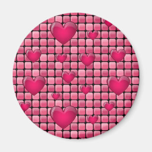 Roze stapel met hart magneet