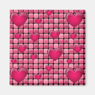 Roze stapel met hart magneet