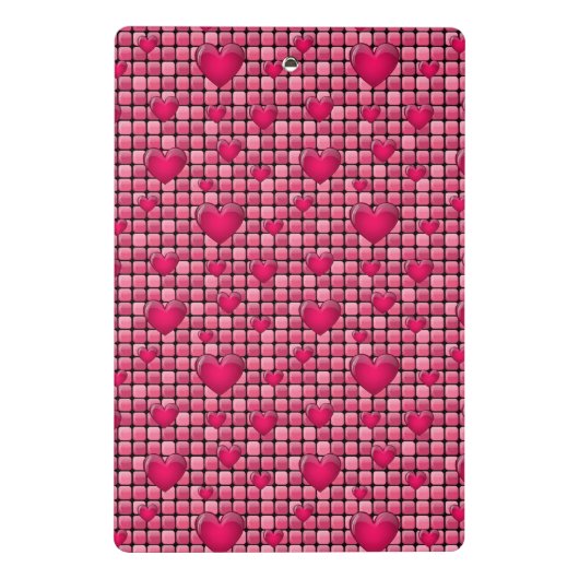 Roze stapel met hart mini klembord (Achterkant)