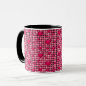 Roze stapel met hart mok (Voorkant links)