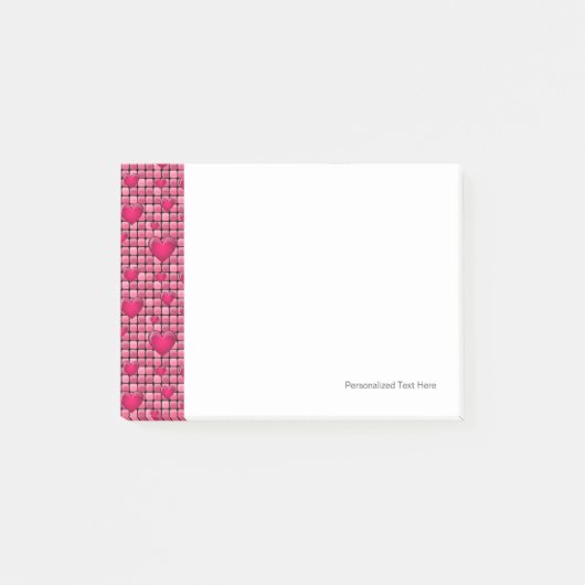 Roze stapel met hart post-it® notes (Voorkant)