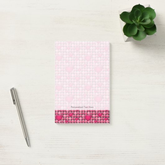 Roze stapel met hart post-it® notes (Kantoor)