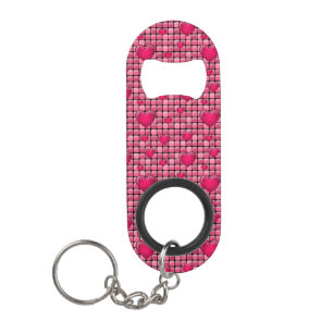 Roze stapel met hart sleutelhanger flessenopener