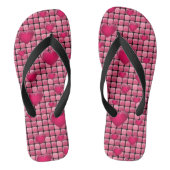 Roze stapel met hart teenslippers (Voetbed)