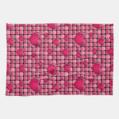 Roze stapel met hart theedoek (Horizontaal)