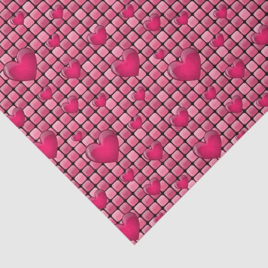 Roze stapel met hart tissuepapier (Detail)