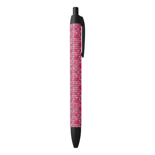 Roze stapel met hart zwarte inkt pen (Achterkant (Verticaal))