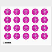 Roze Star "16"-sticker roze Ronde Sticker (Vel)