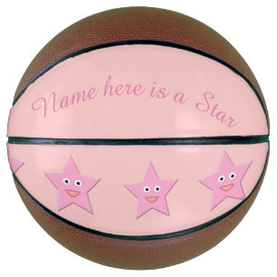  roze Star Aangepaste Basketballen