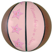  roze Star Aangepaste Basketballen (Verticaal)
