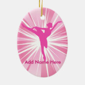 Roze Star Ballerina Naam aanpasbaar Ornament (Achterkant)