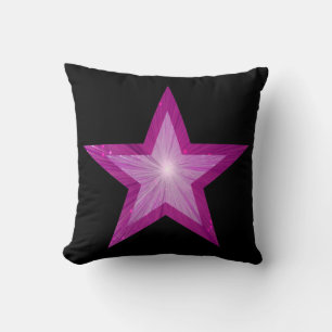 Roze Star Black 'Text' werpen kussen vierkant