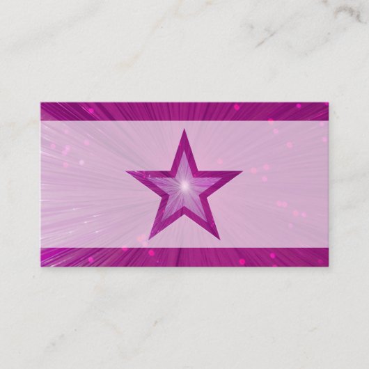 Roze Star bleek-template voor visitekaartjes (Voorkant)