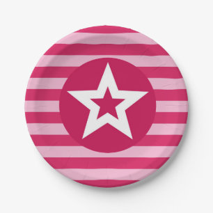 Roze Star-Bord Papieren Bordje