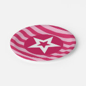 Roze Star-Bord Papieren Bordje (Gekanteld)
