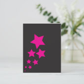 Roze Star-Briefkaart Briefkaart (Staand voorkant)