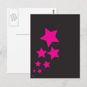 Roze Star-Briefkaart Briefkaart (Voorkant / Achterkant)