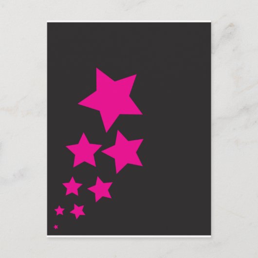 Roze Star-Briefkaart Briefkaart (Voorkant)