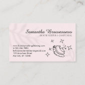 Roze Star Bubble Cleaning Brush Janitorial Maid Visitekaartje (Achterkant)