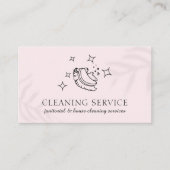 Roze Star Bubble Cleaning Brush Janitorial Maid Visitekaartje (Voorkant)