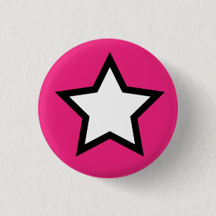 Roze Star-Button Ronde Button 3,2 Cm