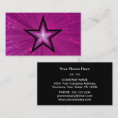 Roze Star-creditcardtemplate zwart terug Visitekaartje (Voorkant / Achterkant)