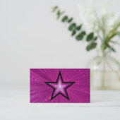 Roze Star-creditcardtemplate zwart terug Visitekaartje (Staand voorkant)