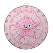 roze Star Custom Dart Board Dartbord (Voorkant)