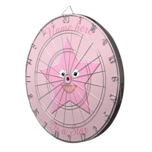 roze Star Custom Dart Board Dartbord (Voorkant Rechts)