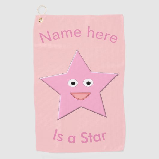  roze Star Custom Golf Towel Golfhanddoek (Voorkant)