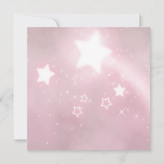 Roze Star Dust Birthday Uitnodiging (Achterkant)