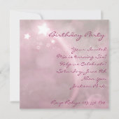 Roze Star Dust Birthday Uitnodiging (Voorkant)
