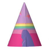 Roze Star Eyes Rainbow Unicorn Party Pet Feesthoedjes (Achterkant)