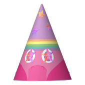 Roze Star Eyes Rainbow Unicorn Party Pet Feesthoedjes (Voorkant)