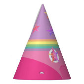 Roze Star Eyes Rainbow Unicorn Party Pet Feesthoedjes (Links)
