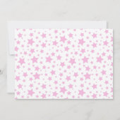 Roze Star Foto Het is een Girl Baby shower Uitnodi Kaart (Achterkant)