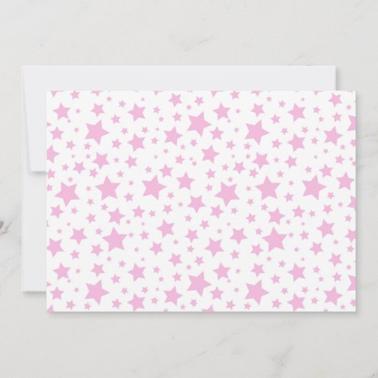 Roze Star Foto Het is een Girl Baby shower Uitnodi Kaart (Achterkant)
