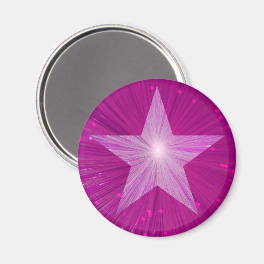 Roze Star fridge magnet (Voorkant / Achterkant)