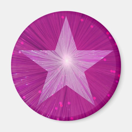 Roze Star fridge magnet (Voorkant)